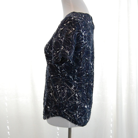 J Crew Unique Cut Out Top in Navy - Picture 5 of 7